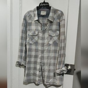 Flag & Anthem soft plaid flannel snap button jacket size XXL